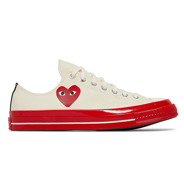 CONVERSE CHUCK TAYLOR ALL-STAR 70 OX `COMME DES GARCONS PLAY EGRET RED MIDSOLE´