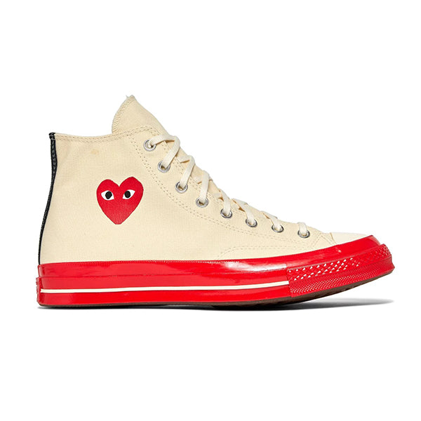CONVERSE CHUCK TAYLOR ALL-STAR 70 HI `COMME DES GARCONS PLAY EGRET RED MIDSOLE´