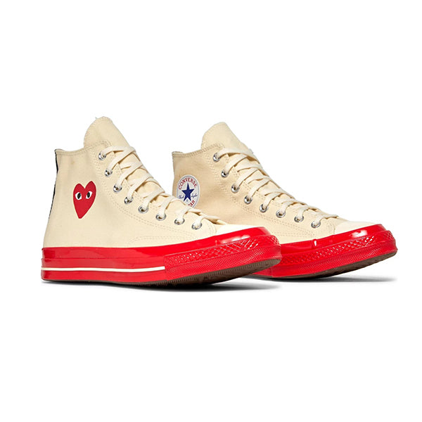 CONVERSE CHUCK TAYLOR ALL-STAR 70 HI `COMME DES GARCONS PLAY EGRET RED MIDSOLE´